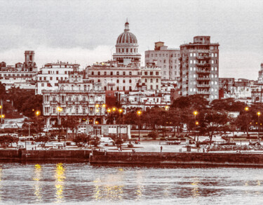 Photography titled "Entardecer de Havana" by Felipe Hueb, Original Artwork, Manipulated Photography