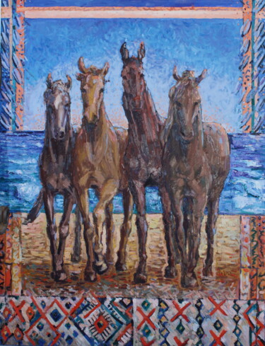 Painting titled "Winners" by Elena Done, Original Artwork, Oil