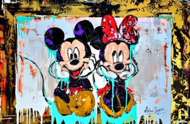 Painting titled "Mickey and Minnie M…" by Antoni Dragan, Original Artwork, Acrylic Mounted on Wood Stretcher frame