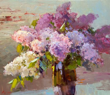 Painting titled "Lilac2" by Andrei Belaichuk, Original Artwork, Oil