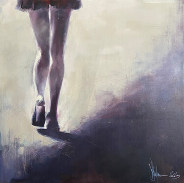 Painting titled "Boundary." by Igor Shulman, Original Artwork, Oil Mounted on Wood Stretcher frame