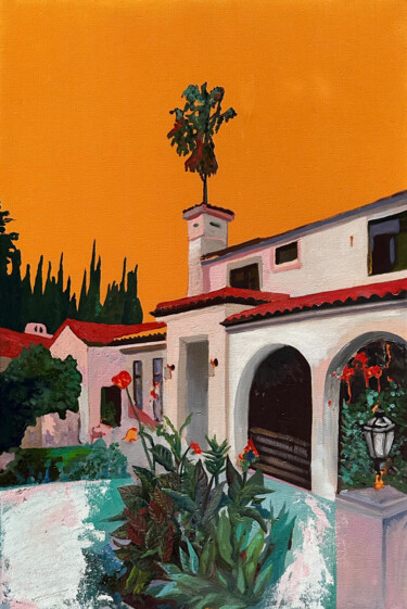 Painting titled "Hacienda" by Constantin Roucault, Original Artwork, Oil