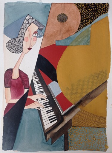 Painting titled "Playing #2" by Gemma Serra Prat, Original Artwork, Watercolor