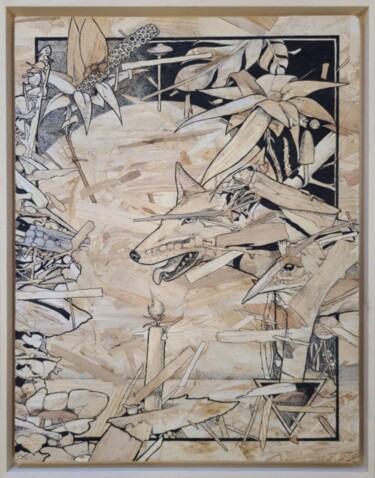 Painting titled "Sabbat" by Saïr, Original Artwork, Acrylic Mounted on Other rigid panel