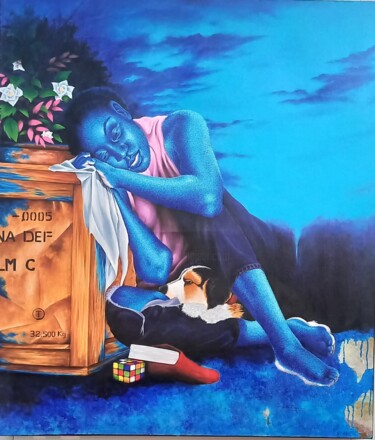 Painting titled "Victimisation !?.." by Valentin Cyrille Evegue, Original Artwork, Acrylic Mounted on Wood Stretcher frame